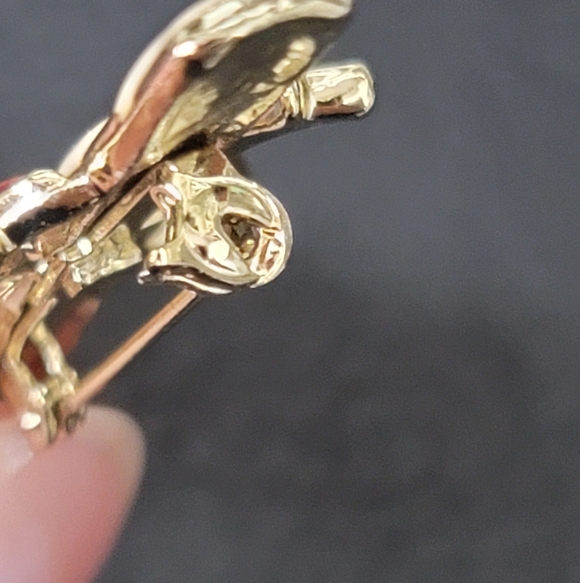 Vintage Enamel & Gold Candy Cane Brooch - Vintage, Estate - Picture 5 of 5